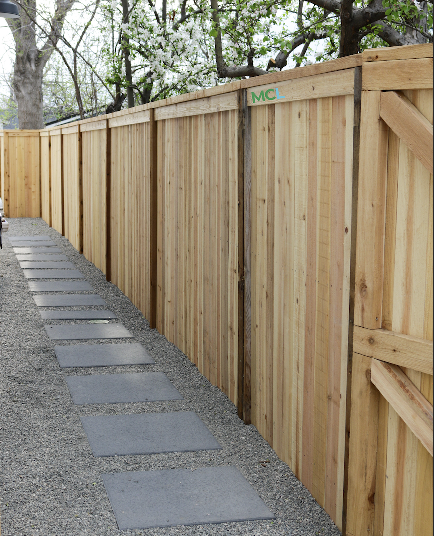 fence and stepping stone