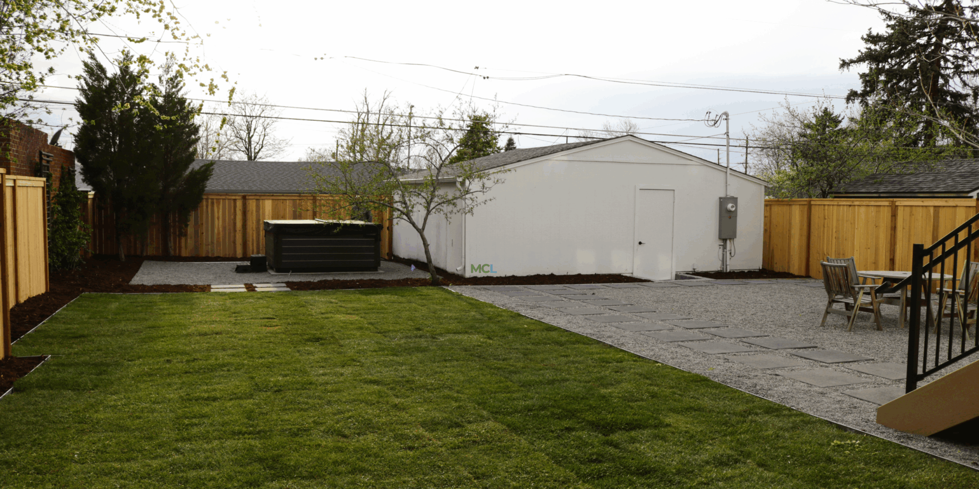 new sod and rocks